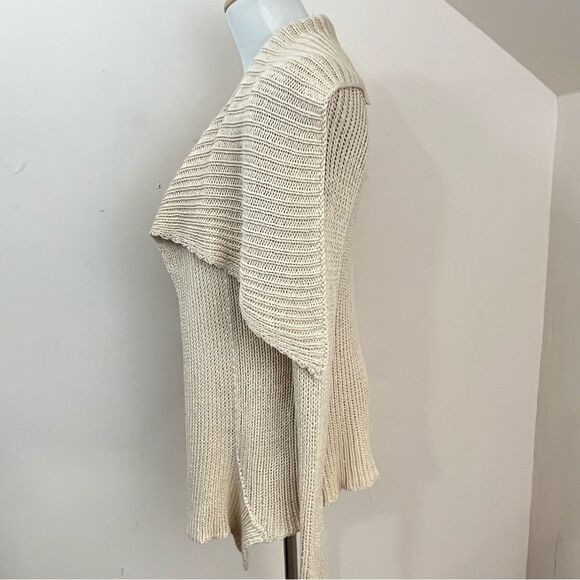Peruvian Connection Cotton Open Front Cardigan Cream S - Picture 3 of 7